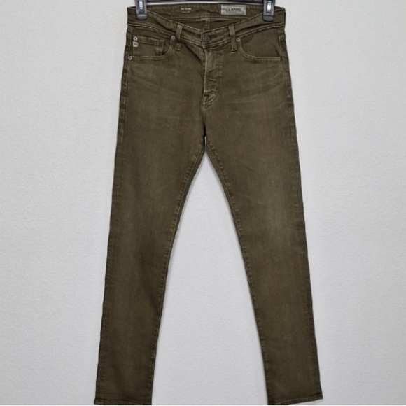AG Adriano Goldschmied Men's Preppy The Tellis Modern Slim Olive Green Jeans 31R - Picture 1 of 10